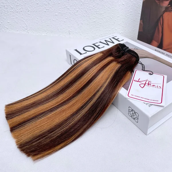 Invisible Tape In Hair Extensions with #27 Color Straight Hair - Image 2