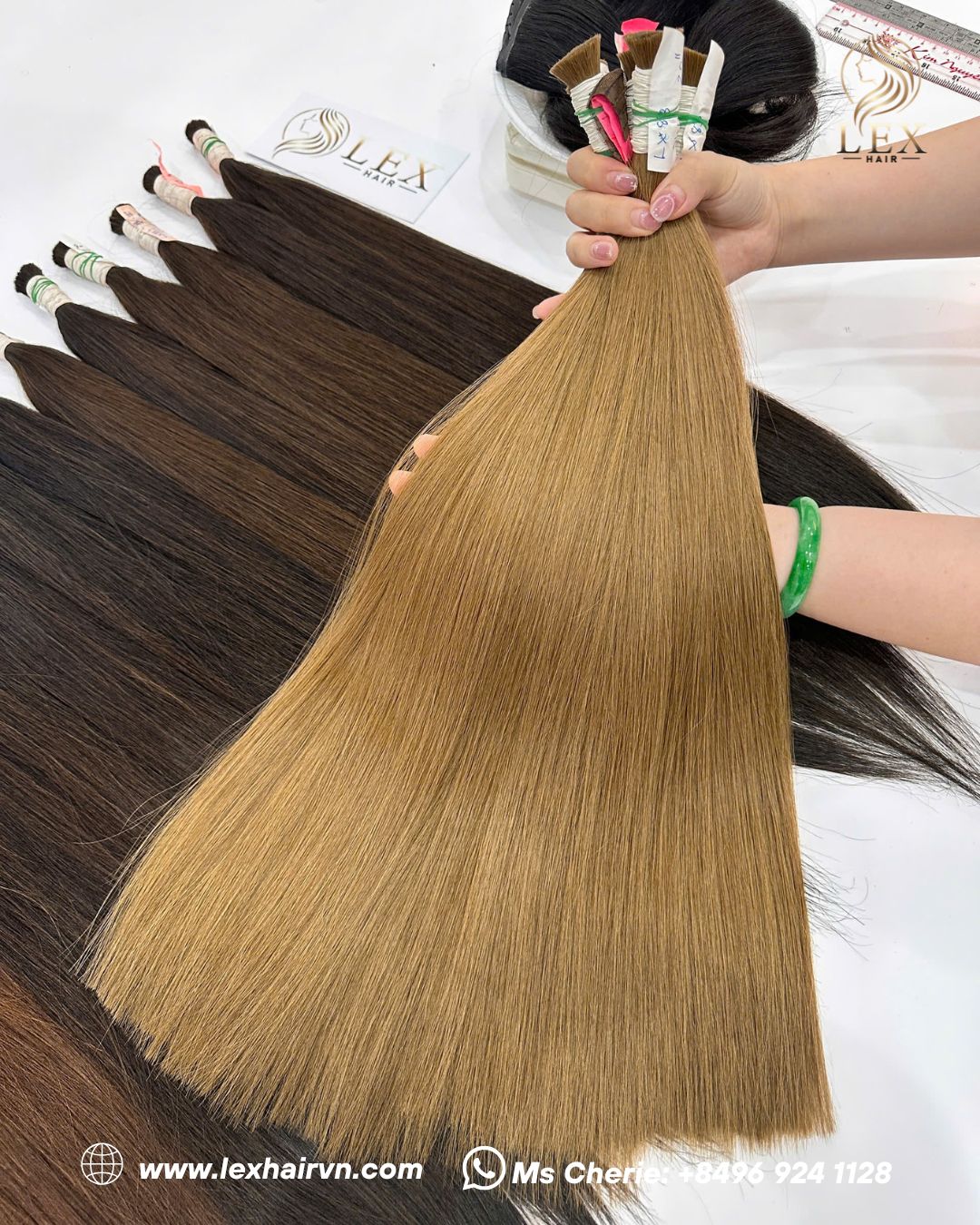Colored Vietnamese Raw Bulk Hair Extensions – Premium Quality Human Hair | LexHair