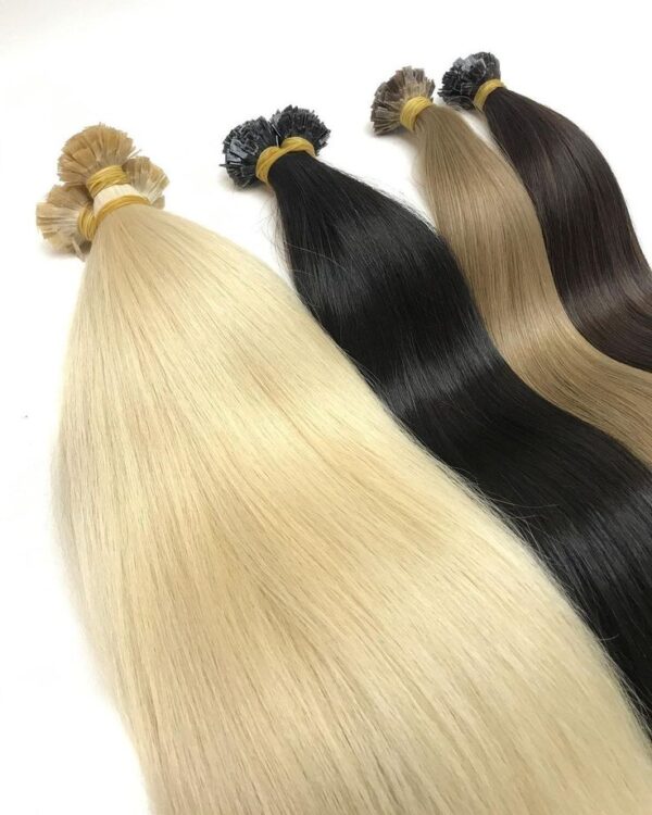 U Tip Hair Extensions with Color Straight Hair - Image 2