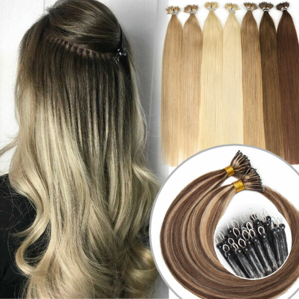 Nano Ring Extensions Hair Rooted Golden Blonde Color Super Premium Vietnamese Good Price - Image 3