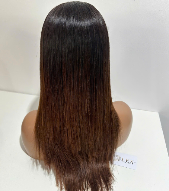 Brown Color 4×4 Lace Frontal Wigs Double Drawn Bone Straight
