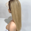 Ombre Blone Color 4×4 Lace Frontal Wigs Double Drawn Bone Straight