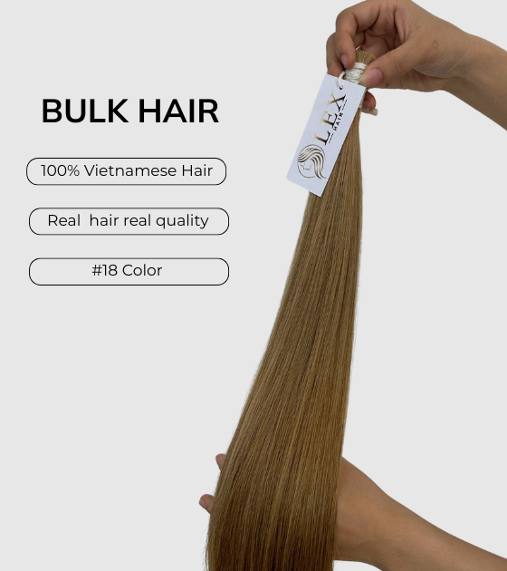 Vietnamese Bulk Hair #18 Color High Quality