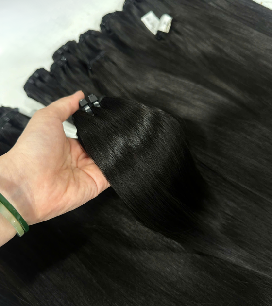 natural black weft hair