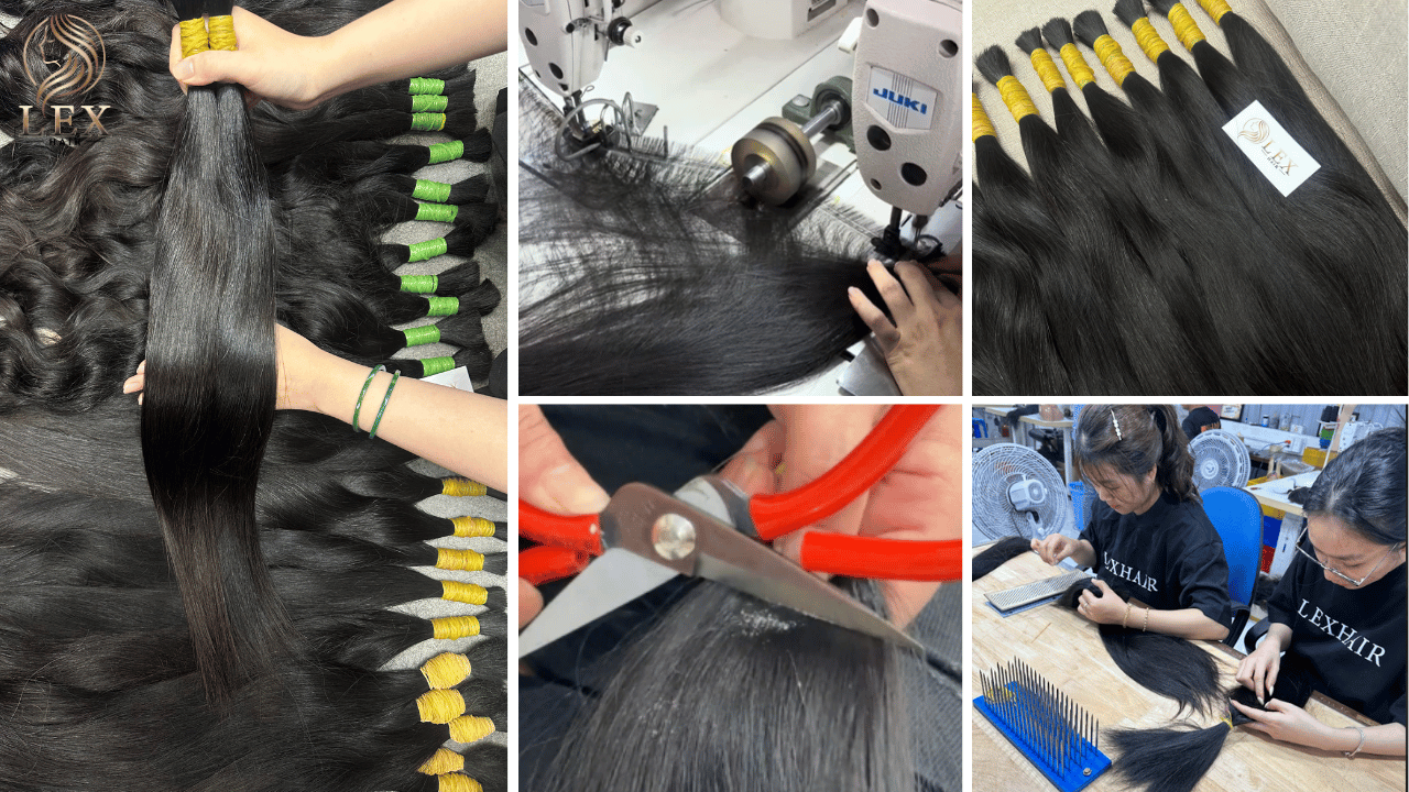 100% human hair to create curly and wavy hair extensions.