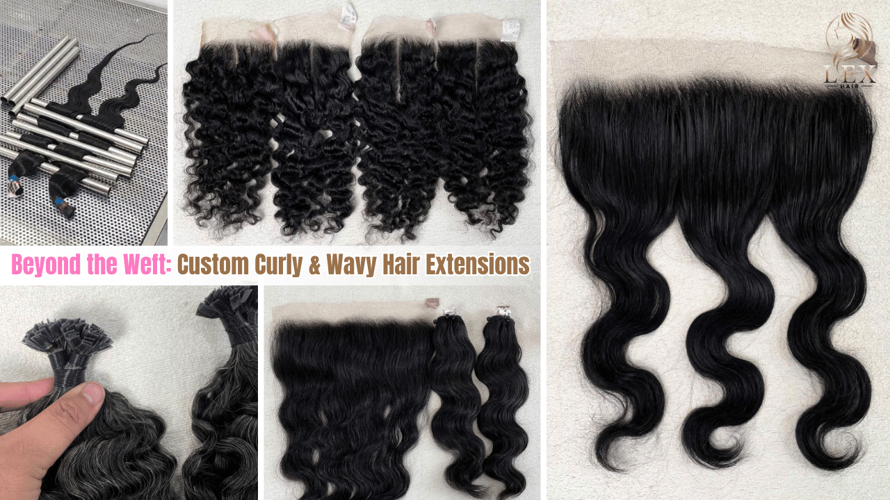 Custom Curly & Wavy Hair Extensions by Lexhair Factory