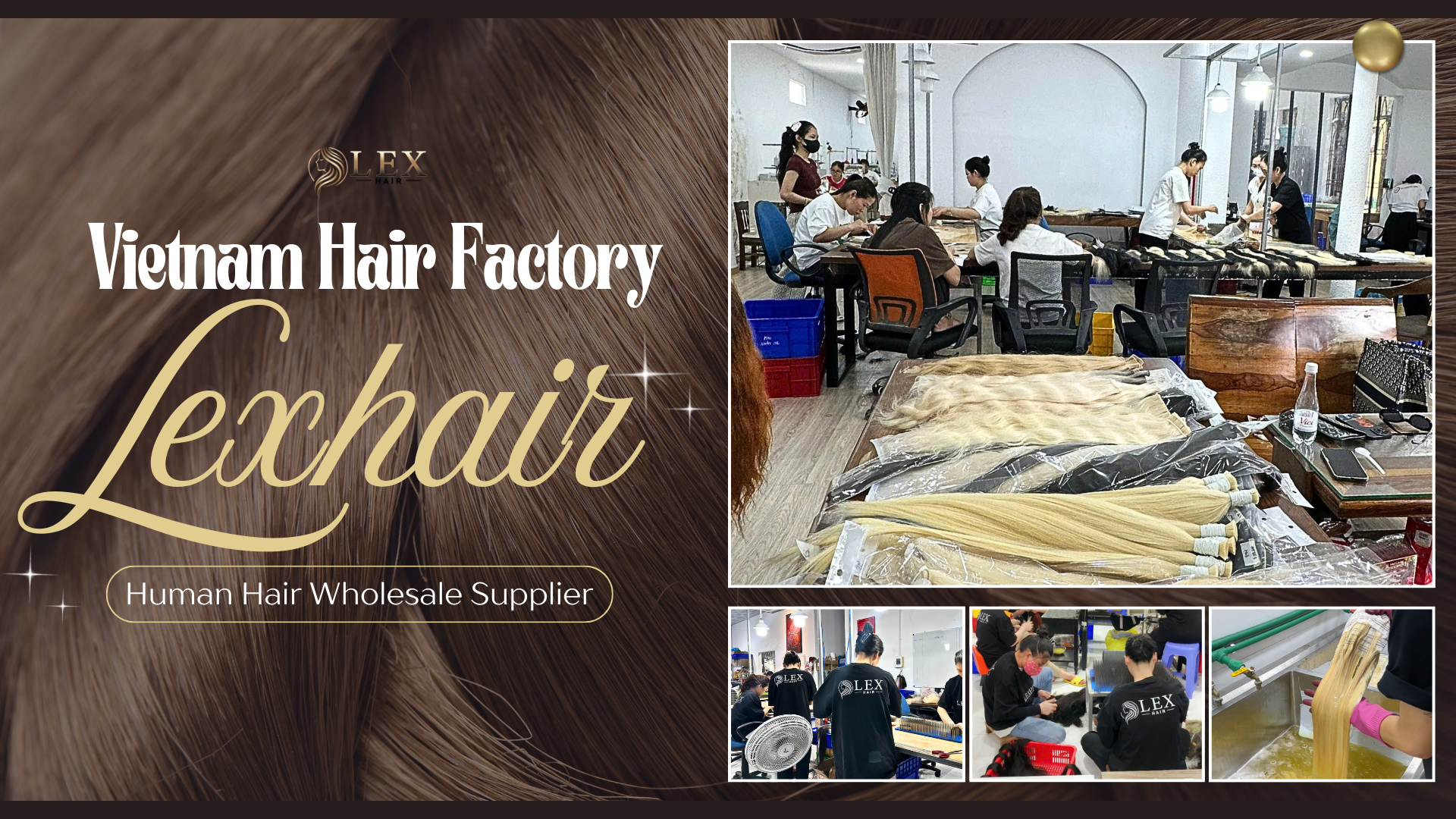 Lexhair Vietnam hair factory producing premium human hair for wholesale buyers