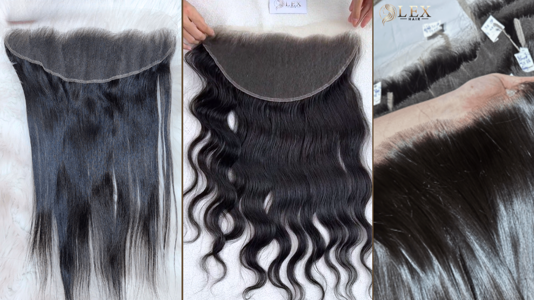 A lace frontal extends across the entire front hairline, typically from ear to ear.