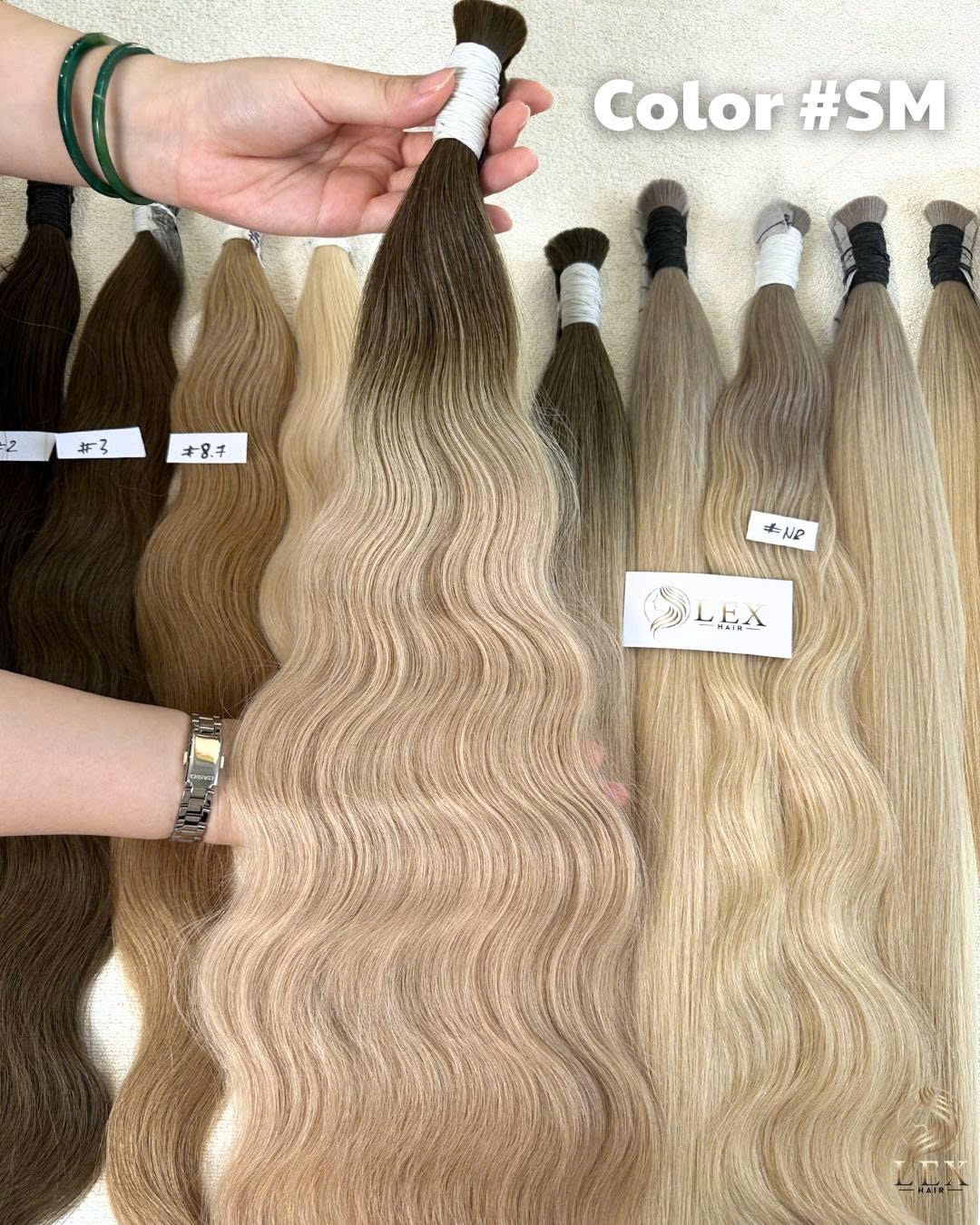 Bulk Hair Extensions - Wavy Raw Vietnamese Hair, Color #SM at Lexhair