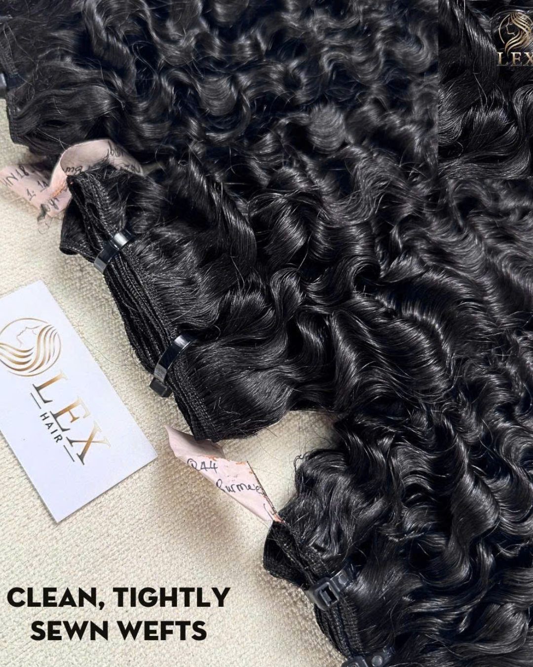 Natural Color Burmese Curly Raw Hair Weft at Lexhair