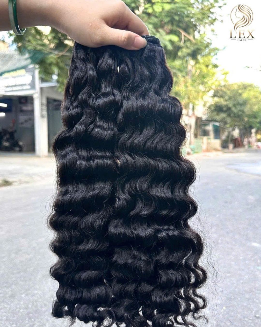 Natural Color Loose Curly Raw Hair Weft at Lexhair