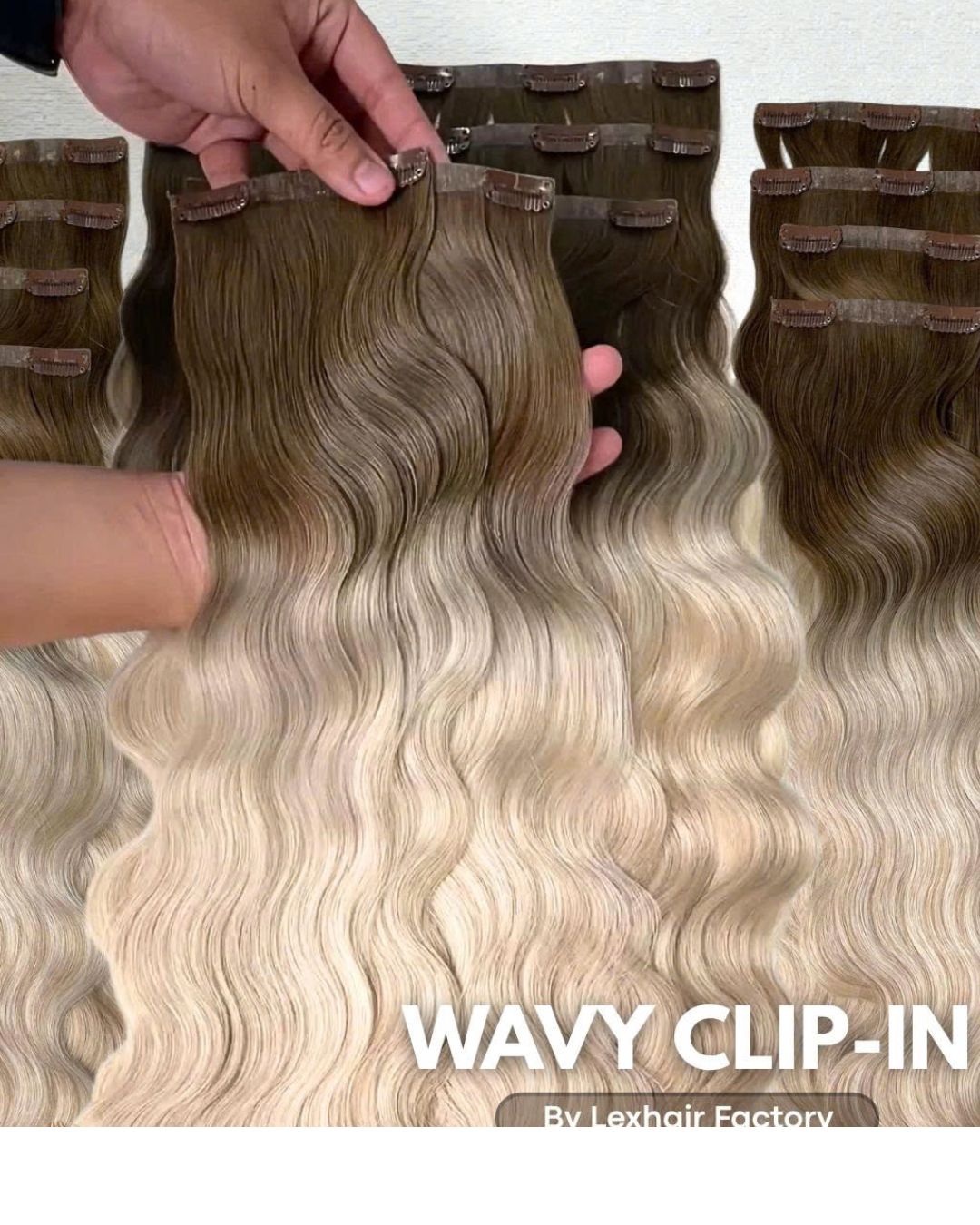 Seamless Clip in Hair Extensions Wavy Hair at Lexhair