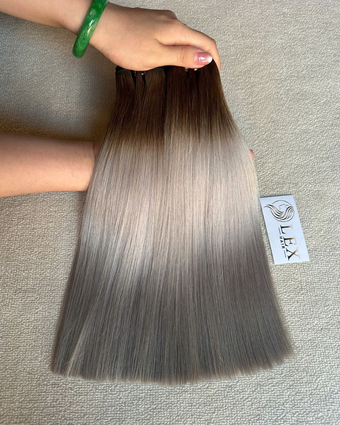 8-Inch Silver Gray Color Vietnamese Virgin Human Hair Bundle at Lexhair