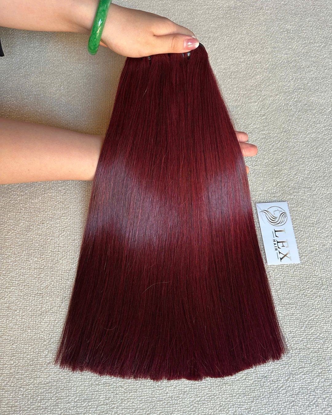 Burgundy Virgin Vietnamese Human Hair Bundle 14 Inch at Lexhair