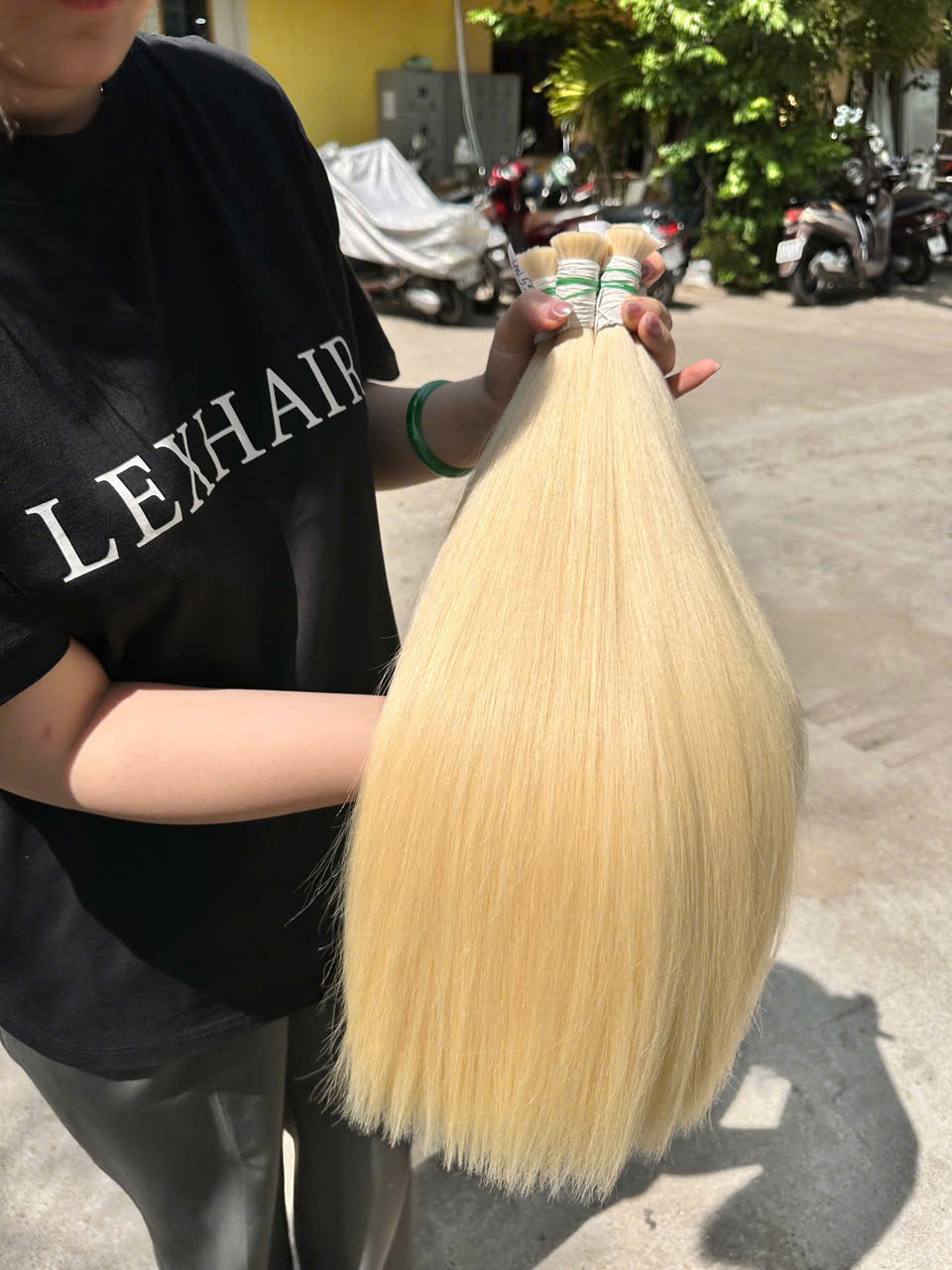 Color 613 Raw Bulk Hair in Natural Light Vietnamese Human Hair at LexHair