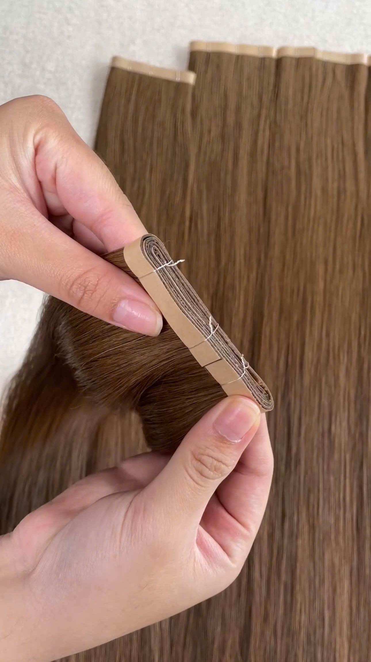 Long Tape-In Hair Extensions Color #6 – 100% Vietnamese Human Hair at Lexhair